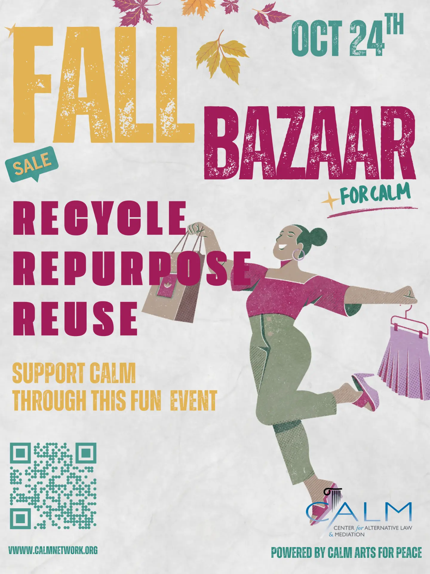 Fall Bazaar for CALM flyer — Recycle, Repurpose, Reuse, Oct 24th, Palmdale, CA